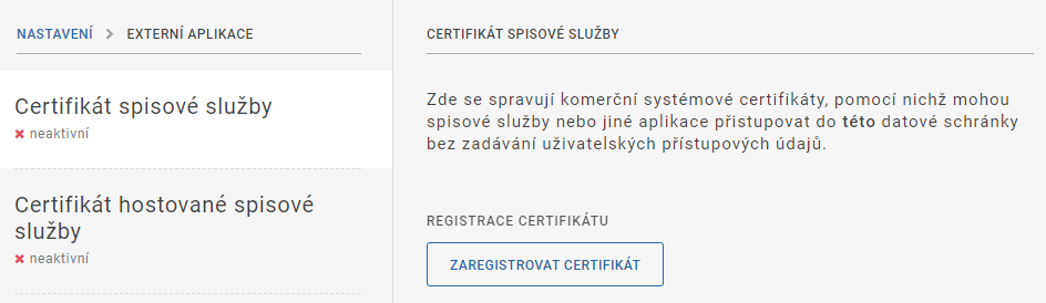Certifikát spisové služby