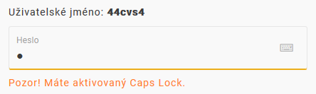 Změna hesla - Caps Lock